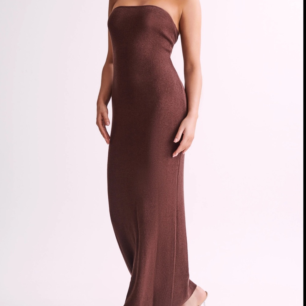 Meshki Emmy Strapless Knit Maxi Dress - Brown